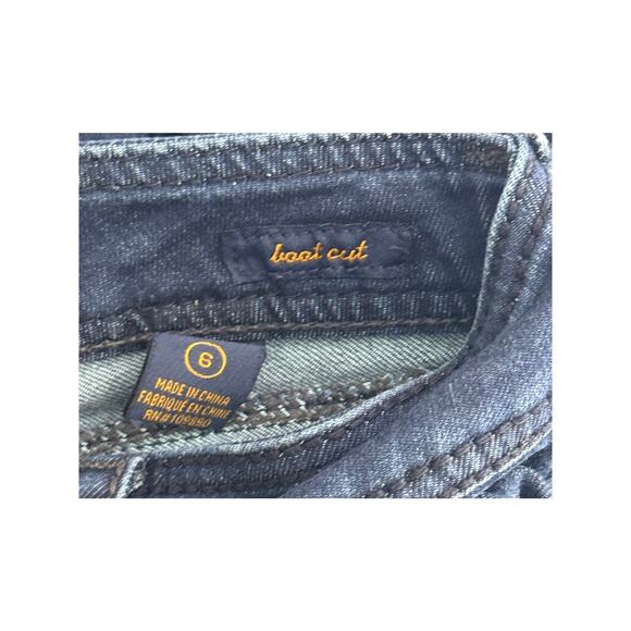 Seven Dark Blue Flare Bootcut Cotton Blend Low Rise Denim Jeans Pants Size 6 - Picture 8 of 9